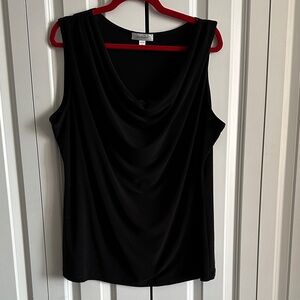dressbarn Elegant Black Drape Tank Top